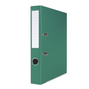 Biblioraft plastifiat Basic, 5 cm, colturi metalice, Verde
