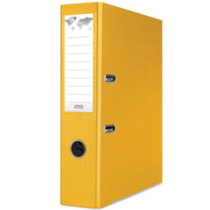Biblioraft plastifiat Basic, 5 cm, colturi metalice, Galben